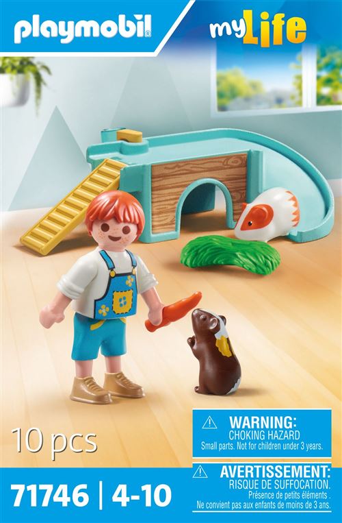 Playmobil My Life 71746 Enfant 2 cochons d'Inde et accessoires