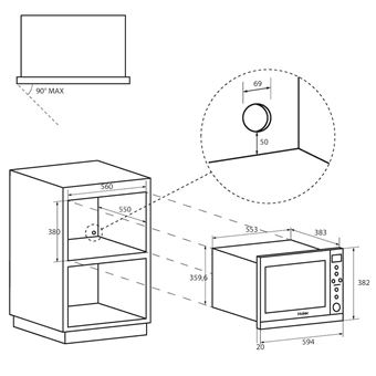 MICRO-ONDES ENCASTRABLE GRILL