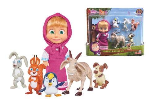Mini poupée Simba Masha 12 cm et ses 5 amis animaux