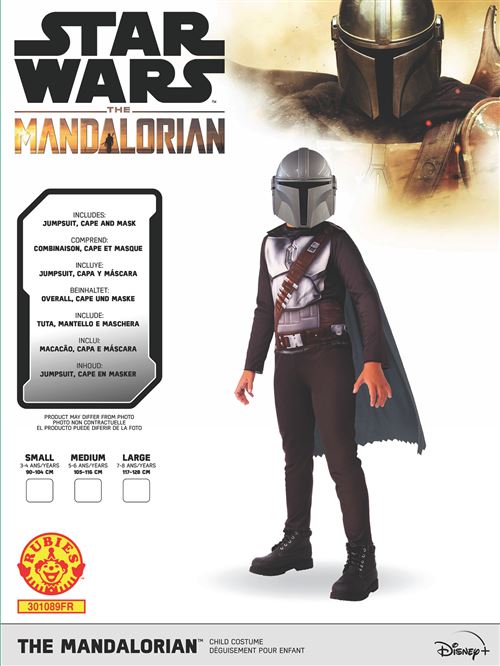 Déguisement enfant Star Wars Entrée de Gamme Mandalorian Taille 5-6 ans