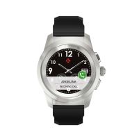 Montre connectée hybride MyKronoz ZeTime Original Petite Argent avec Bracelet Noir en Silicone
