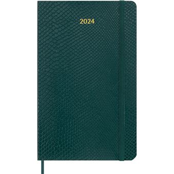 Agenda civil semainier Moleskine 2024 12 mois Grand Format Coffret Cadeau Precious Ethical Boa Vert