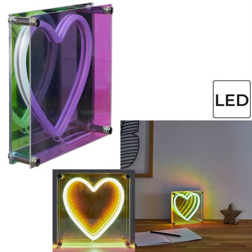 LAMPE ACRYLIQUE LED EFFET NEON COEUR M8