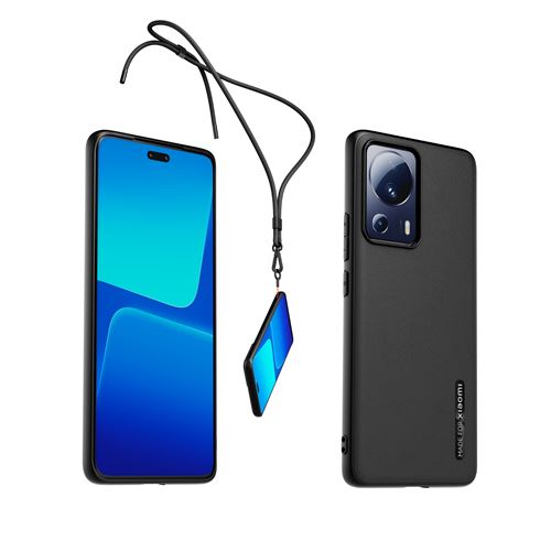 Coque arrière semi-rigide pour Xiaomi 13 Lite Made For Xiaomi + Tour de cou amovible Noir