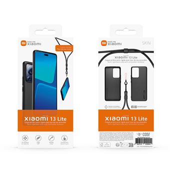 Coque arrière semi-rigide pour Xiaomi 13 Lite Made For Xiaomi + Tour de cou amovible Noir