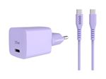 Chargeur QDOS PowerCube Duo USB Type C 25W Lavande