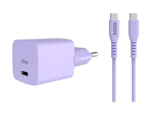 Chargeur QDOS PowerCube Duo USB Type C 25W Lavande - Chargeur pour  téléphone mobile - Achat & prix