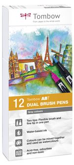 Set de 12 feutres Tombow France & Benelux Abt Dual Gris