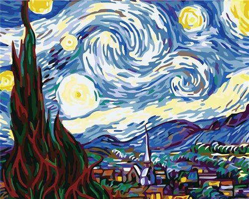Peinture par numéro Figured'Art Van Gogh Nuit Etoilée 40x50 cm