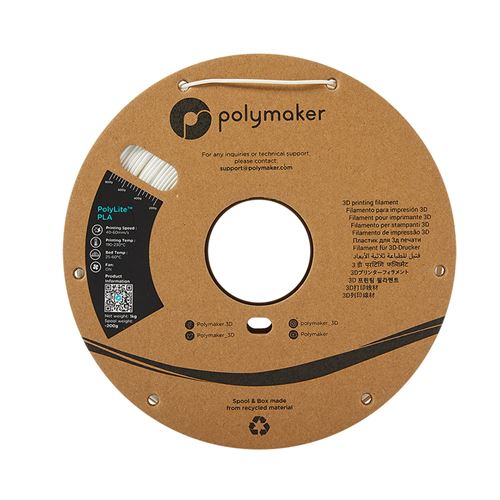 Polymaker PA02002 PolyLite Filament PLA 1.75mm 1Kg White