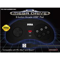 Manette Retro-bit Sega Megadrive 8 Noir