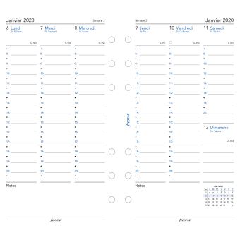 Carnet Oberthur Semaine sur deux pages Verticale Personal