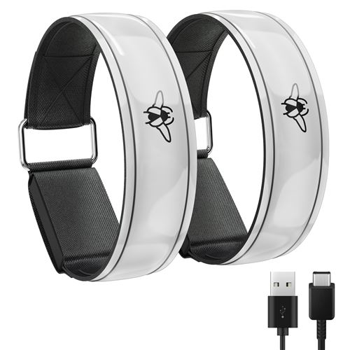 Casr Band Led rechargeable Pack de 2 Noir et Argent - vue 2