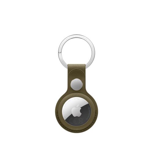 Porte‑clés en tissage fin Apple Olive sombre pour AirTag