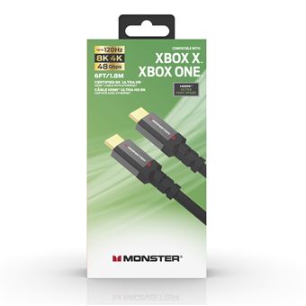 Monster Cable HDMI 2.1 Gaming UHD 8K 4K-144Hz pour PS5, XBOX 48 Gbps 1,80 m