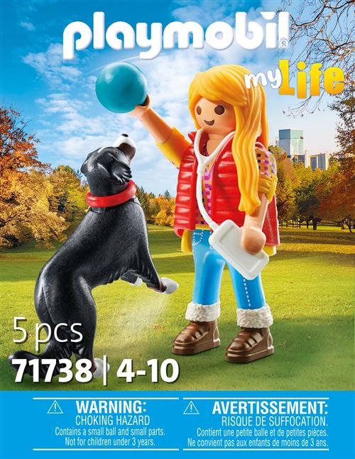 Playmobil My Life 71738 Jeune Fille Avec Chien De Montagne