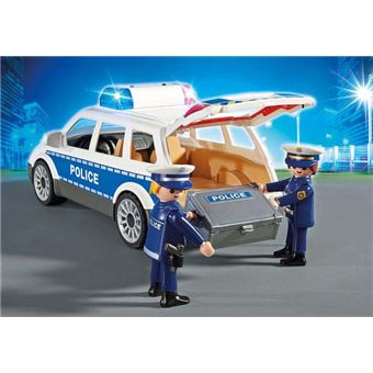 Playmobil Voiture De Police + 2 Policiers - Bon Etat - Sans Boîte
