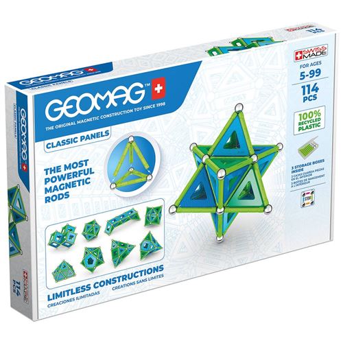 Jeu De Construction Geomag Classic Pannels Green Line 114 Pièces