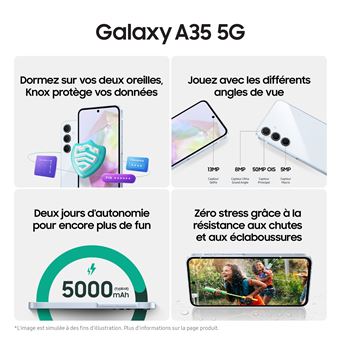 Smartphone Samsung Galaxy A35 6,6" 5G Nano SIM 128 Go Bleu