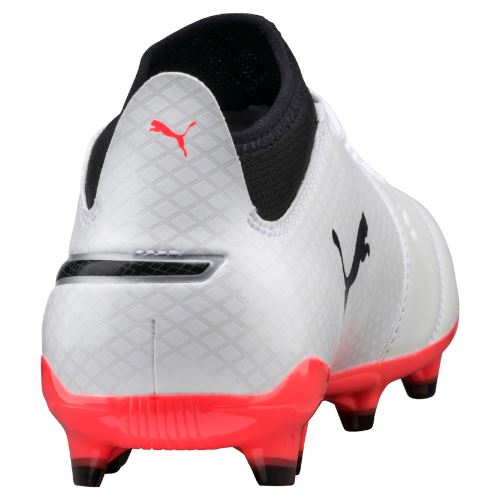 Chaussures de football Puma One 17.3 FG Blanches noires et rouges