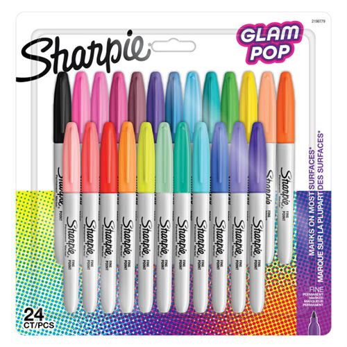 Sharpie Multicolore Blister De 24 Marqueurs Sharpie® Glam Pop