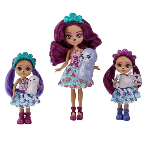 MATTEL Mini-poupée Enchantimals Famille Loutre et accessoires 