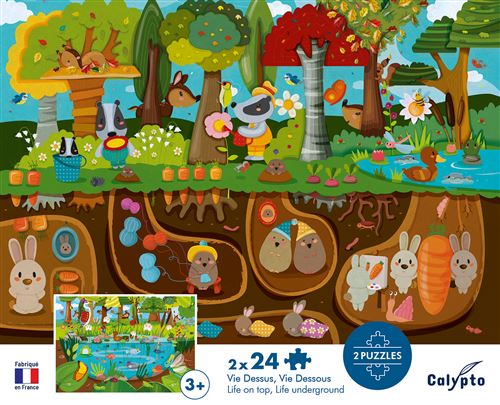 Puzzle éducatif 24 pièces x 2 : Vie Dessus et Vie Dessous pour enfants Neuf - vue 6