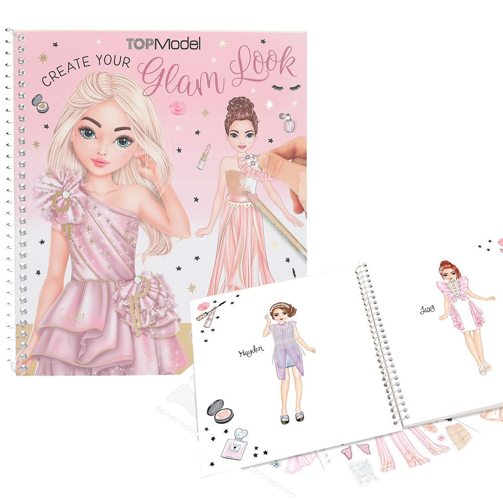 Depesche TOPModel 12726 Livre Poche de Taille Pratique avec 120 Pages pour concevoir des Tenues, cahier de coloriage avec Planche d'autocollants et Reliure à Spirales, Petit | Votre wishlist sur