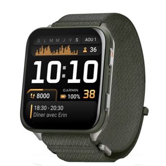 Montre connectée Garmin Venu® X1 Vert mousse avec bracelet nylon ComfortFit Vert mousse