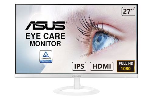 ASUS VZ279HE-W - LED-monitor - 27 - 1920 x 1080 Full HD (1080p) - IPS - 250 cd/m² - 1000:1 - 5 ms - 2xHDMI, VGA - wit