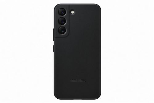 Coque en cuir pour Samsung Galaxy S22 Noir
