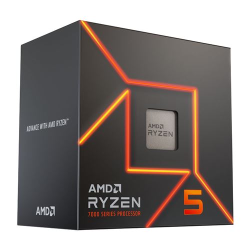 Processeur AMD Ryzen 5 7600 6 Cœurs 38Mo L3 DDR5 PCIe 5.0 Noir