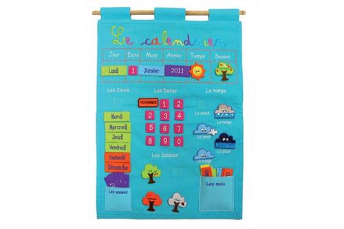 Jbm Calendrier Tissu Bleu