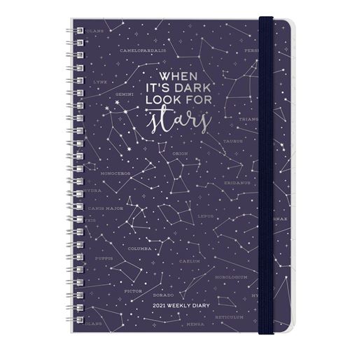 Agenda hebdomadaire 12 mois Legami Grande spirale Stars 2021