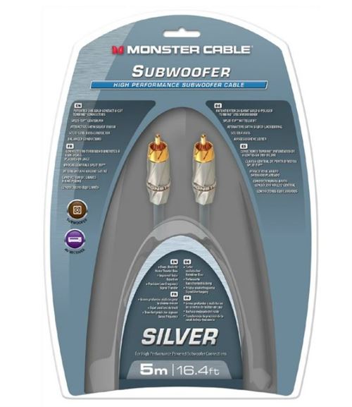 Câble Audio RCA Monster pour caisson de basses 400 SW Haute Performance 5 m
