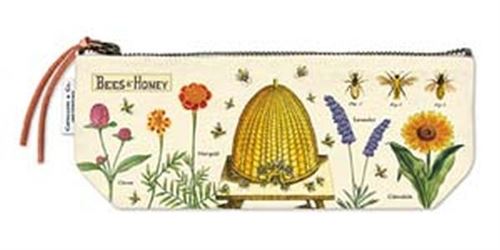 Petite trousse en toile LetterBox Abeilles et miel 10 x 23 cm