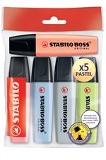 Pack de 5 surligneurs Stabilo Boss Original Pastel