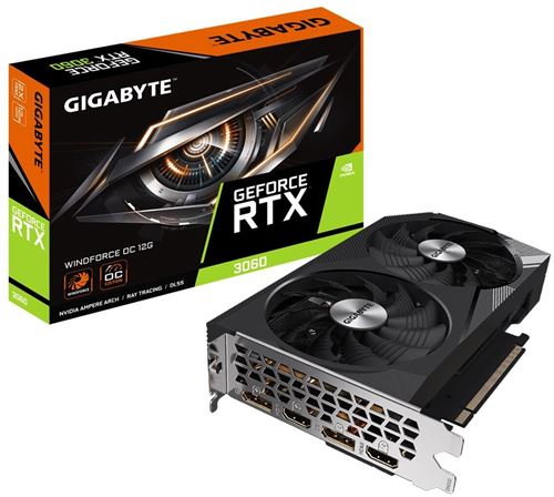 Gigabyte Carte Graphique Nvidia Geforce Rtx 3060 12G Gddr6 Windforce Oc