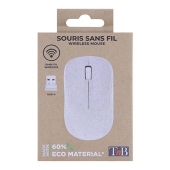 ECO - Souris sans fil en bioplastique - beige