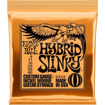 Jeu de cordes guitare électrique Ernie Ball P02222 Hybrid Slinky 9-46