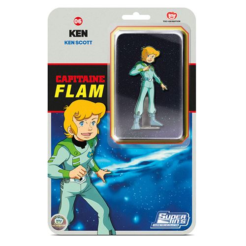 Figurine SP Collection Capitaine Flam Pin's Blister Card Professeur Simon 10,5 cm - Sp Collection