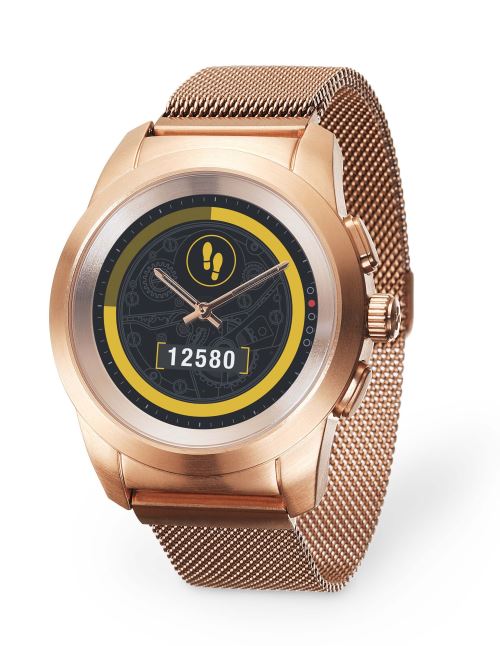 MyKronoz ZeTime Elite Verbonden Horloge Goud Roos met Milanese Armband