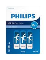 Pack Clé USB 2.0 Philips Vivid Edition Bleu 3 x 16 Go