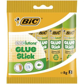 Pack de 5 bâtons de colle Bic ECOlutions Glue Stick Blanc