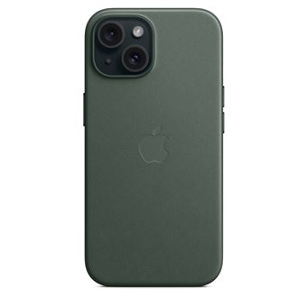 Coque en tissage fin avec MagSafe pour iPhone 15 Chêne vert