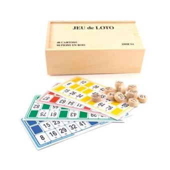 Loto Russe En Bois - Jeu Familial | Coffret Bois Avec 90 Jetons | Bingo | Idée Cadeau