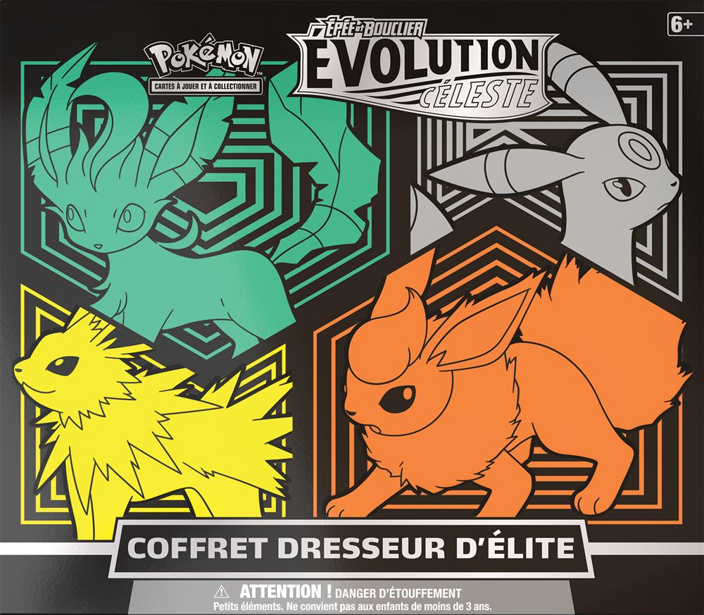 Pokémon Épée Et Bouclier – Coffret Dresseur D'Élite Évolution Céleste (EB07) – 8 Boosters + Accessoires – Cadeau Collectionneur – Dès 6 Ans