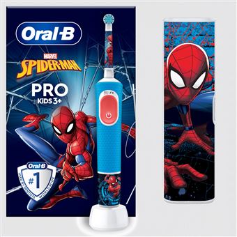 Brosse à dents électrique Oral-B Pro Kids Spider-Man avec étui de voyage Bleu