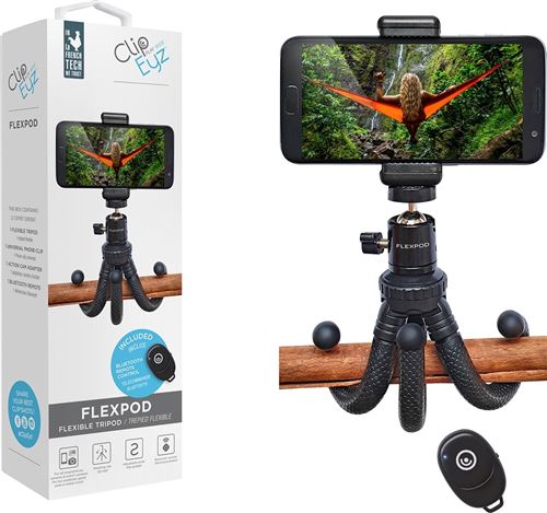 Flexibles Smartphone-Stativ Clipeyz Flexpod Schwarz