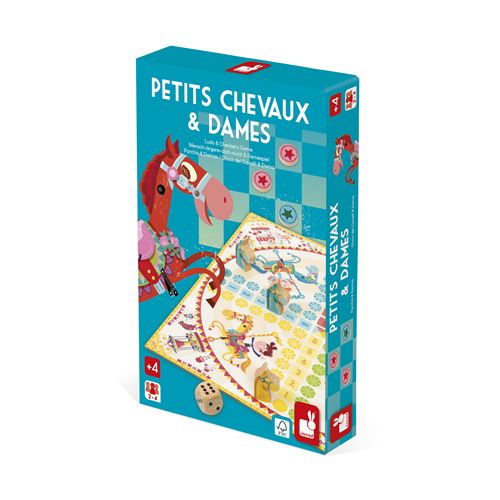 Jeu classique Janod Petits chevaux et dames